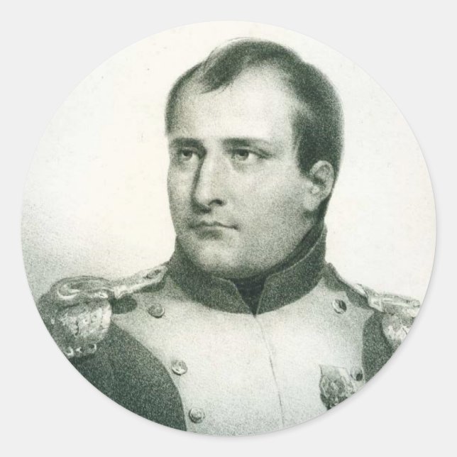 Napoleon Bonaparte Runt Klistermärke (Framsida)