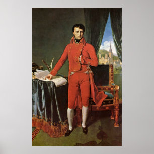 Napoleon Bonaparte som konsul av Ingres Dominique Poster