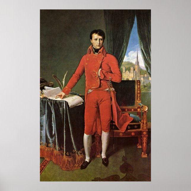 Napoleon Bonaparte som konsul av Ingres Dominique Poster (Framsidan)
