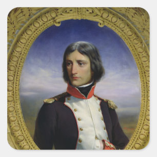 Napoleon Bonaparte som Lieutenant Överste Fyrkantigt Klistermärke