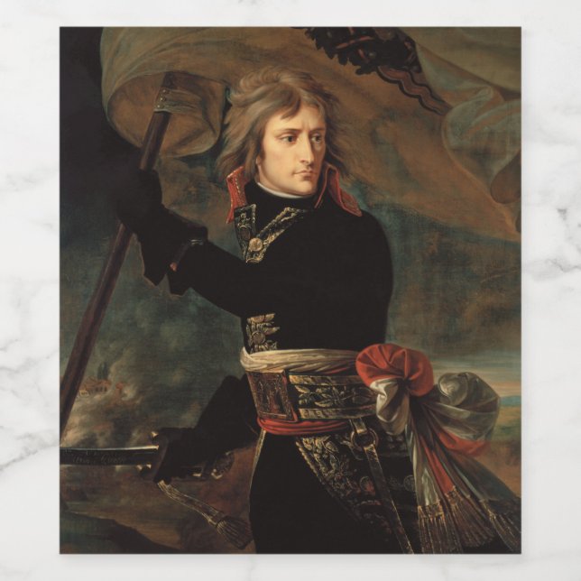 Napoleon Bonapartes Rally vid slaget vid Arcole Vinflaska Etikett (Singel etikett)