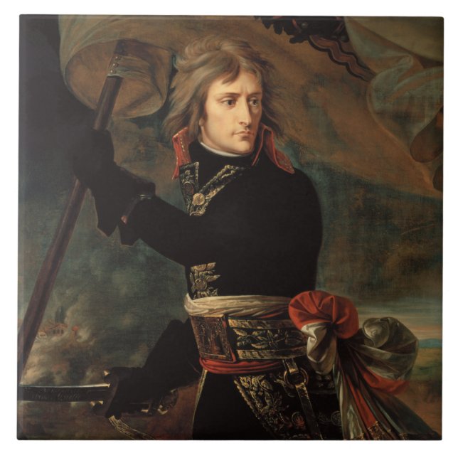 Napoleon Bonapartes samling vid slaget vid Arcole Kakelplatta (Framsidan)