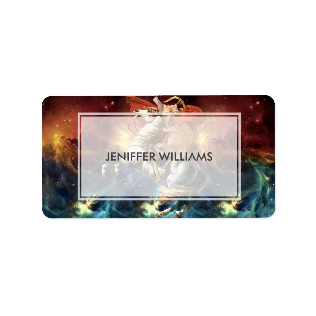 Napoleon Cat i rymden Adressetikett (Framsidan)