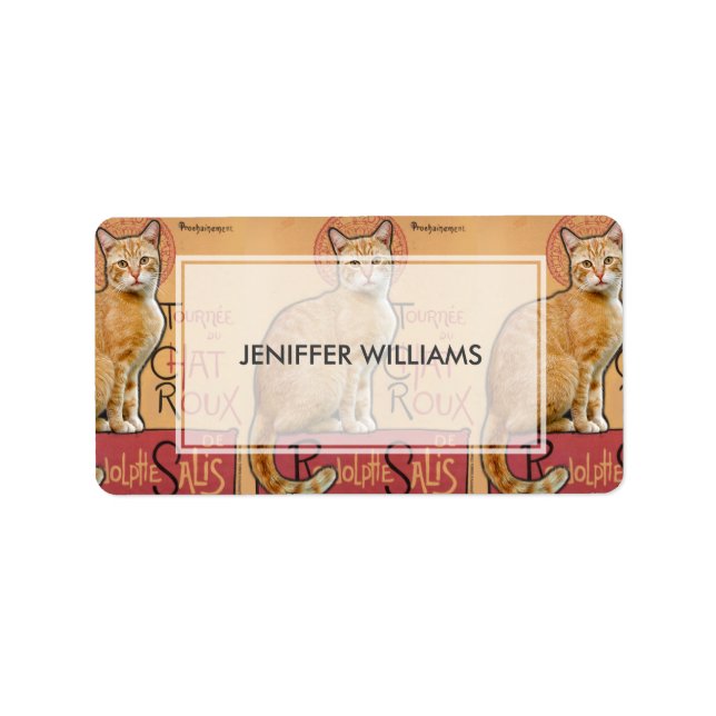 Napoleon Cat Riding Horse Through Galaxy           Adressetikett (Framsidan)