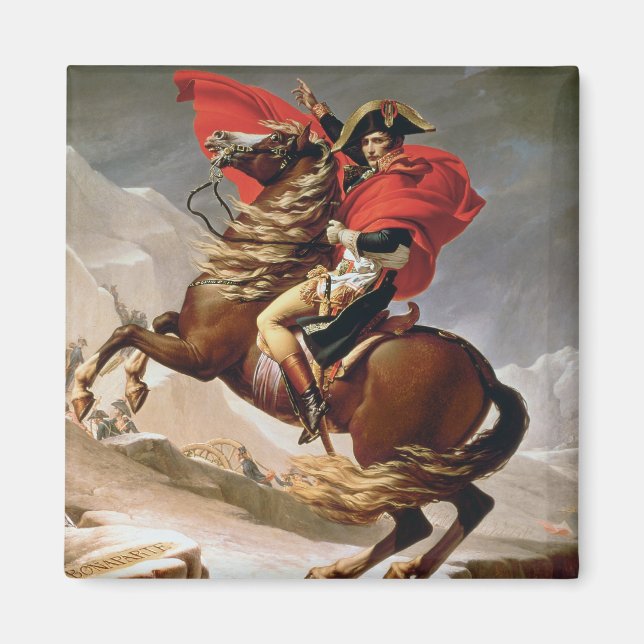 Napoleon Crossing the Alpernas, c.1800 (olja på ar Magnet (Framsidan)