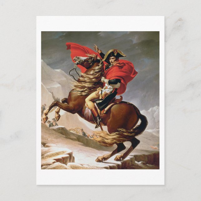 Napoleon Crossing the Alpernas, c.1800 (olja på ar Vykort (Framsida)