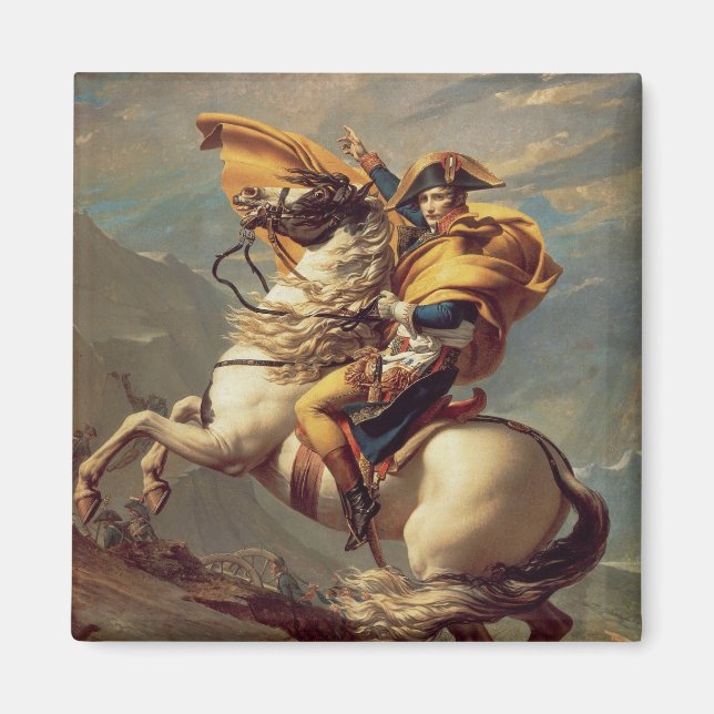 Napoleon Crossing the Alpernas-Jacques-Louis David Magnet (Framsidan)