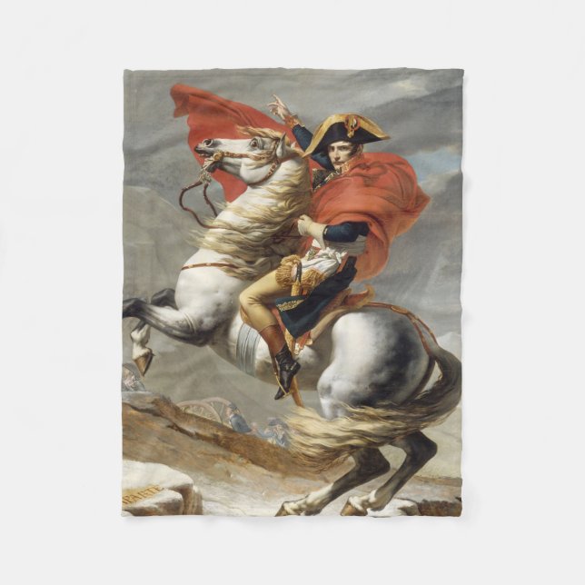 Napoleon genom Alpernorna av Jacques Louis David Fleecefilt (Framsidan)
