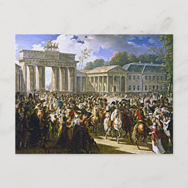 Napoleon i Berlin nära Brandenburger Tor Vykort (Framsida)