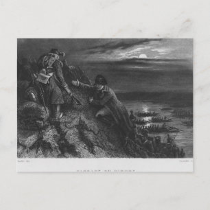 Napoleon I Bonaparte som korsar floden Vykort