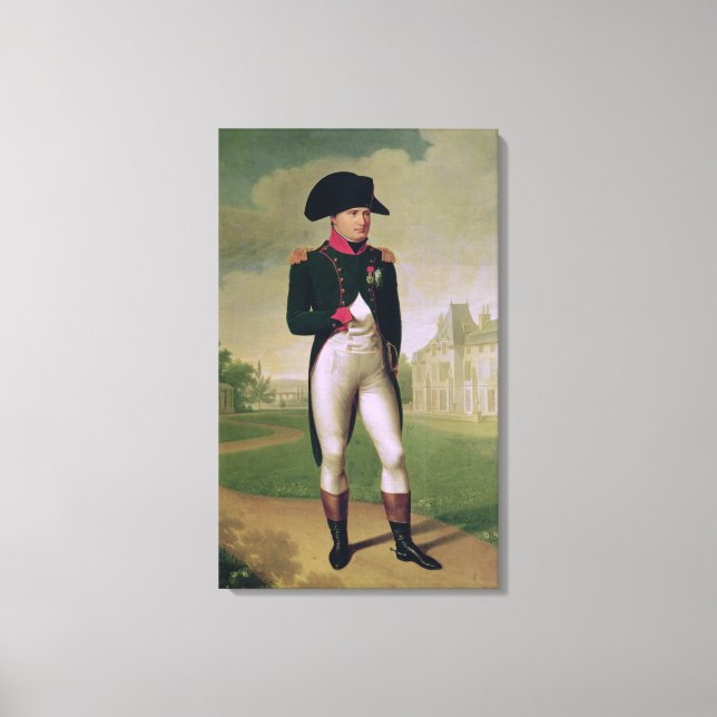 Napoleon I framför Chateau de Malmaison Canvastryck (Framsida)