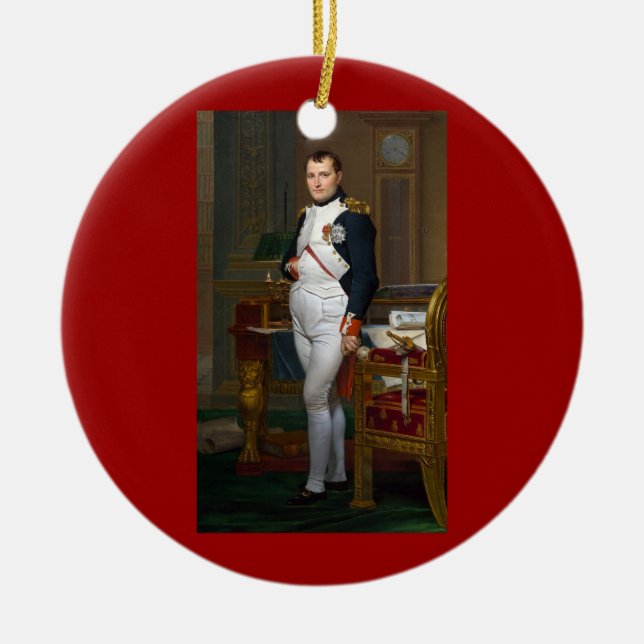 Napoleon i hans studie på prydnad julgransprydnad keramik (Framsidan)