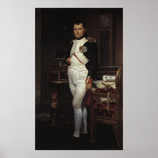 Napoleon i sin studie av Jacques Louis David Poster (Framsidan)