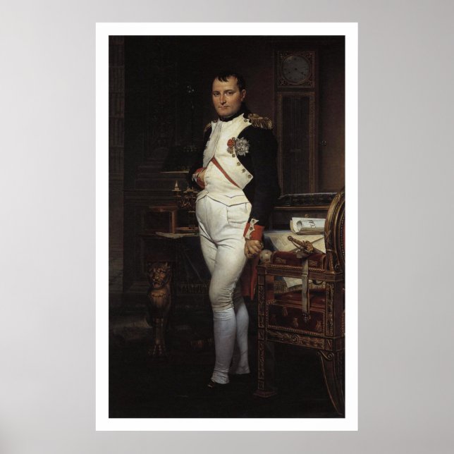 Napoleon i sin studie av Jacques Louis David Poster (Framsidan)