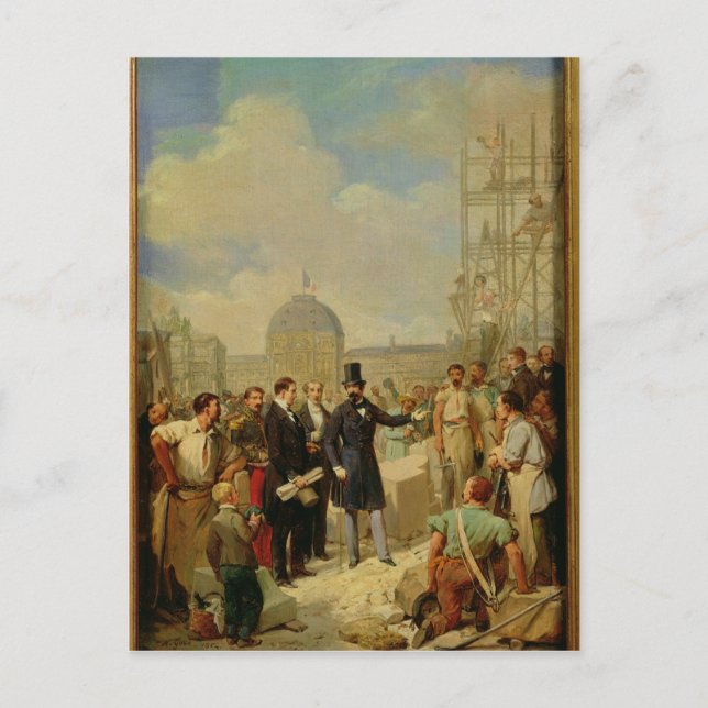 Napoleon III Besök verken i Louvre Vykort (Framsida)
