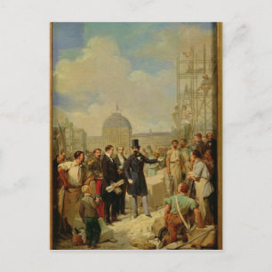Napoleon III Besök verken i Louvre Vykort