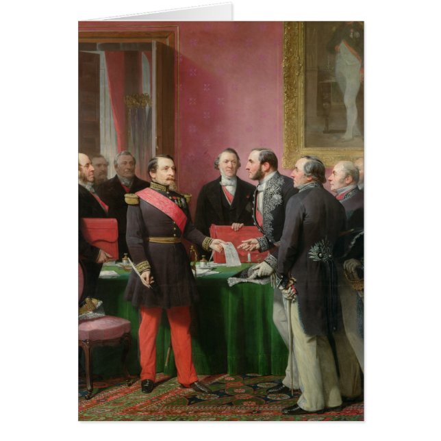 Napoleon III händer över dekret Hälsningskort (Framsidan)