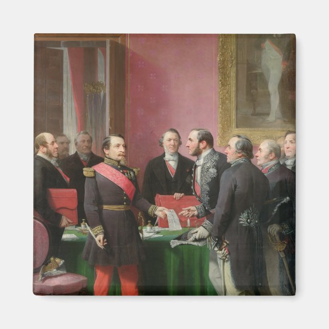 Napoleon III Händer över dekretet Magnet (Framsidan)
