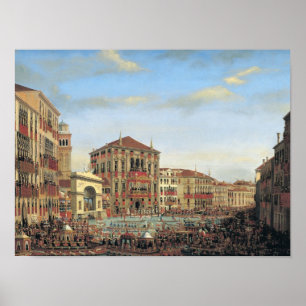 Napoleon jag leder en Regatta i Venedig Poster