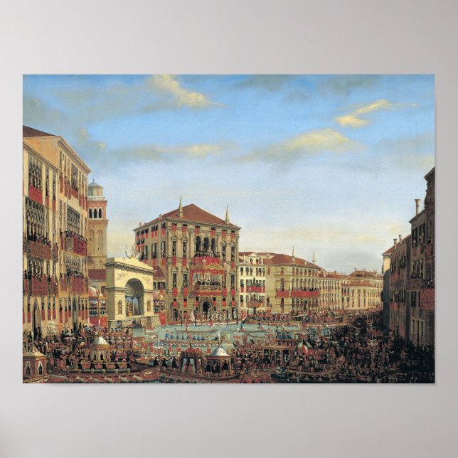 Napoleon jag leder en Regatta i Venedig Poster (Framsidan)