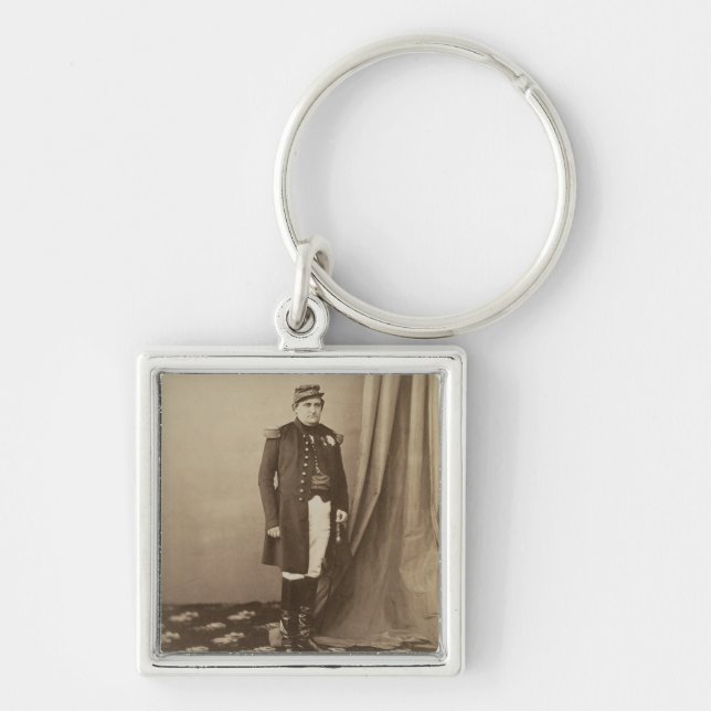 Napoleon-Joseph-Charles-Paul (1822-91) Prince Napo Fyrkantig Silverfärgad Nyckelring (Framsidan)