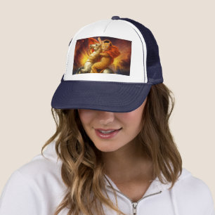 Napoleon Katt Ridande Häst Genom Galaxen Keps