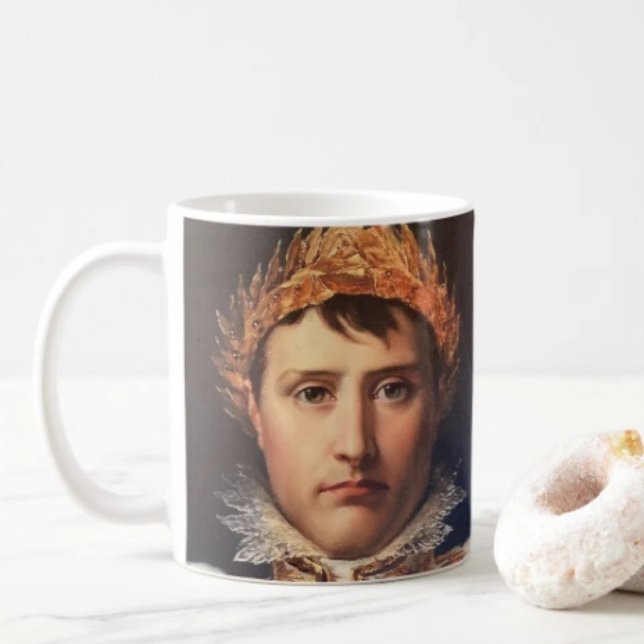Napoleon lagerkrans krönt hjälte kaffemugg (Napoleon’s Portrait  Design mug available in 11 oz & 15 oz. Microwave and dishwasher safe. )