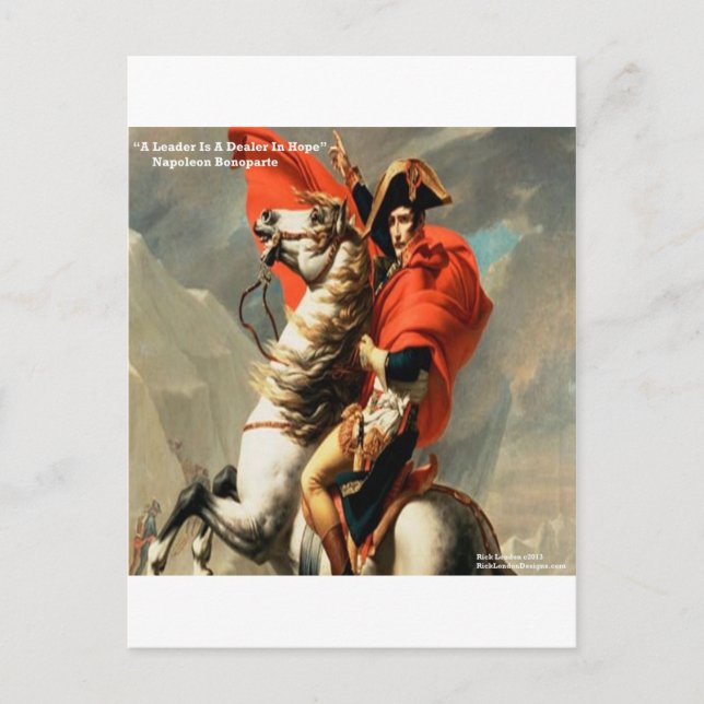 Napoleon & "Ledare" Citat Vykort (Framsida)