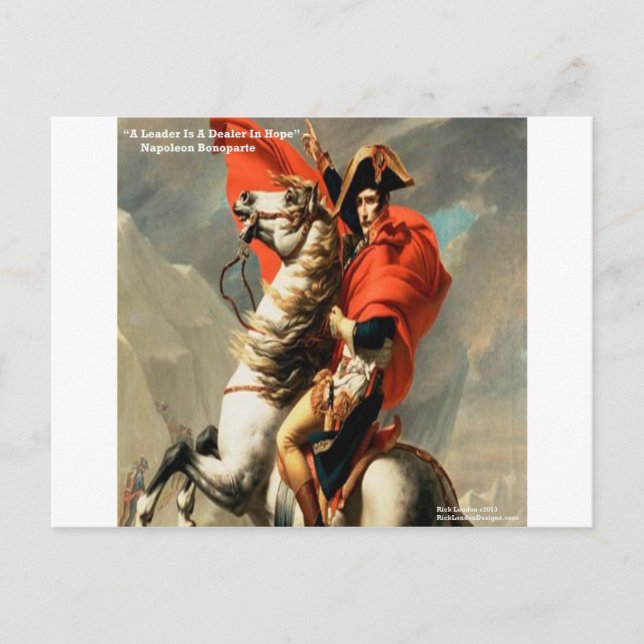 Napoleon & "Ledare" Citat Vykort (Framsida)
