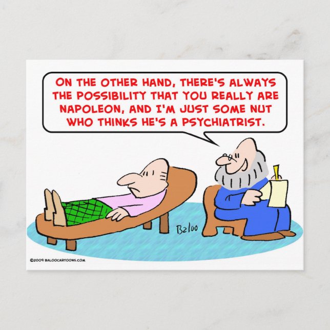napoleon lite nöt psykiatriker vykort (Framsida)