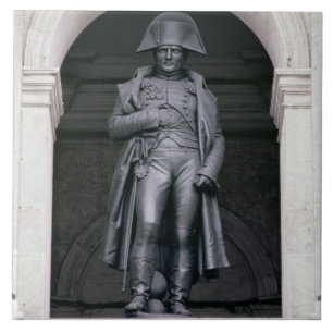 Napoleon mig (1769-1821) i en överrock, 1831-33 kakelplatta