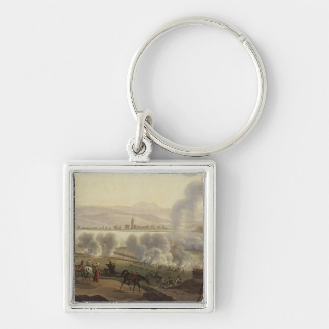 Napoleon mig i Wagram i 1809 Fyrkantig Silverfärgad Nyckelring (Framsidan)