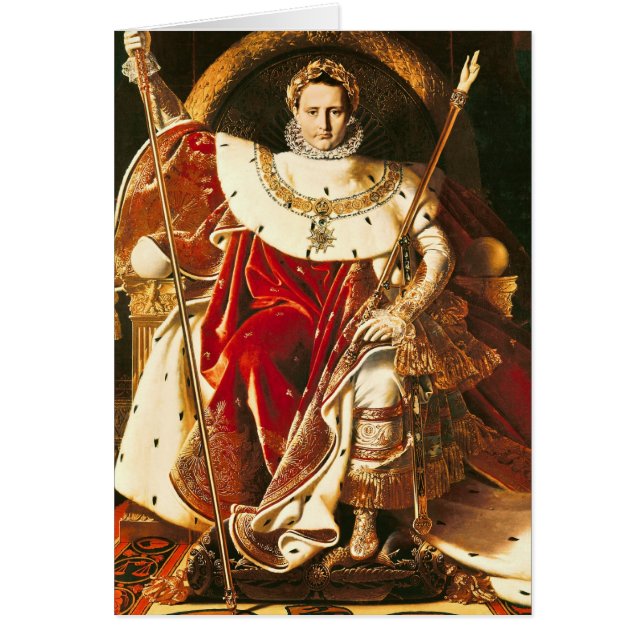 Napoleon mig på den imperialistiska biskopsstolen, hälsningskort (Framsidan)