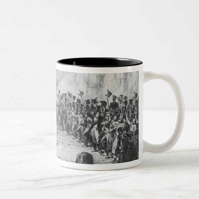 Napoleon mig som går tillbaka från Elba Två-Tonad Mugg (Höger)