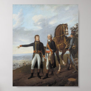 Napoleon och Berthier i Marengo Poster