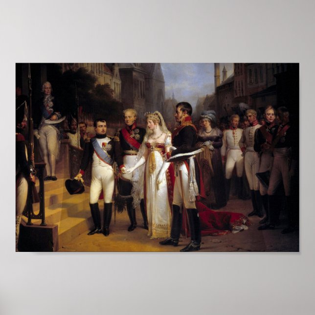 Napoleon och drottningen av Preussen i Tilsit Poster (Framsidan)