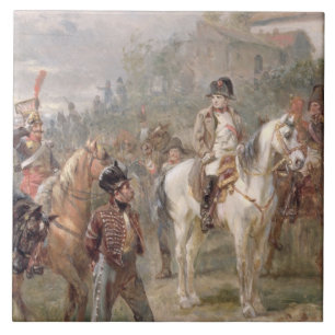 Napoleon och hans soldater (olja på panel) (para kakelplatta