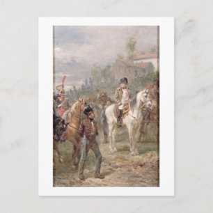 Napoleon och hans trupper (olja på panelen) (par a vykort