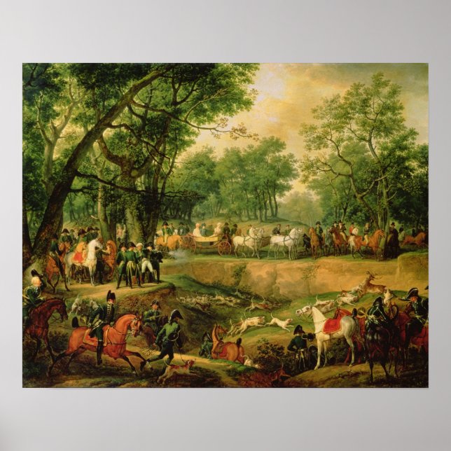 Napoleon om jakt i Compiegne Forest, 1811 Poster (Framsidan)