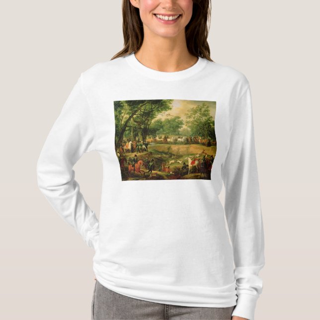 Napoleon på en jakt i den Compiegne skogen, 1811 T-shirt (Framsida)