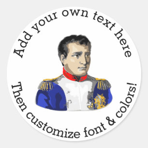 Napoleon Poster Stil Teckning Runt Klistermärke