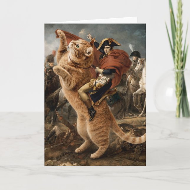 Napoleon ridande på jätte stridskatt               kort (Framsida)