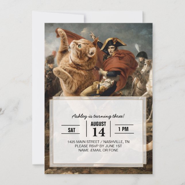 Napoleon Riding Giant Battle Cat                   Inbjudningar (Framsida)