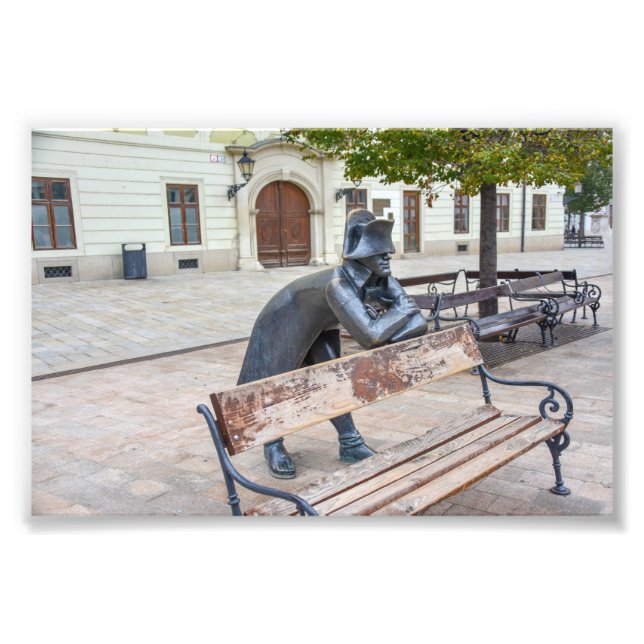 Napoleon Soldier Statue i Bratislava, Slovakien Fototryck (Framsidan)