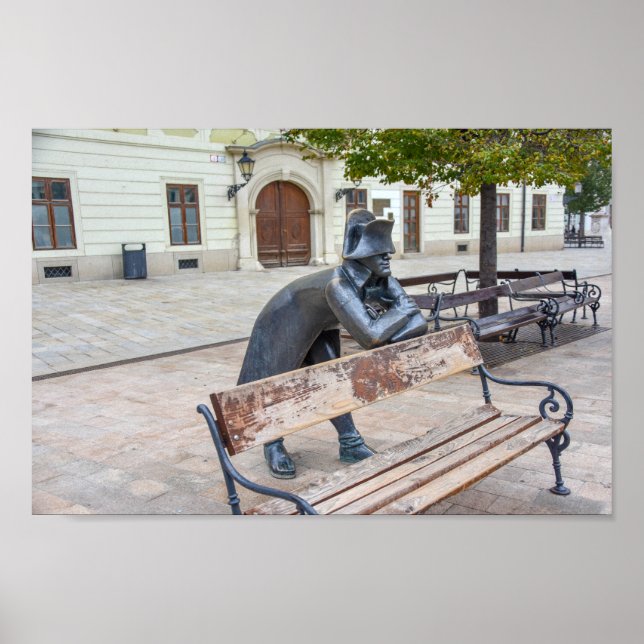 Napoleon Soldier Statue i Bratislava, Slovakien Poster (Framsidan)