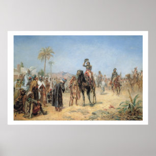 Napoleon som ankommer på en egyptieroas (olja kan poster