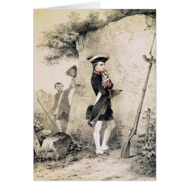 Napoleon som jag på militären skolar hälsningskort (Framsidan)