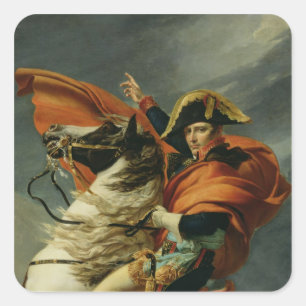 Napoleon som korsar alpernan 2 fyrkantigt klistermärke