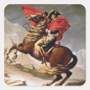 Napoleon som korsar alpernan, c.1800 (olja på fyrkantigt klistermärke