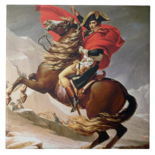 Napoleon som korsar alpernan, c.1800 (olja på kakelplatta